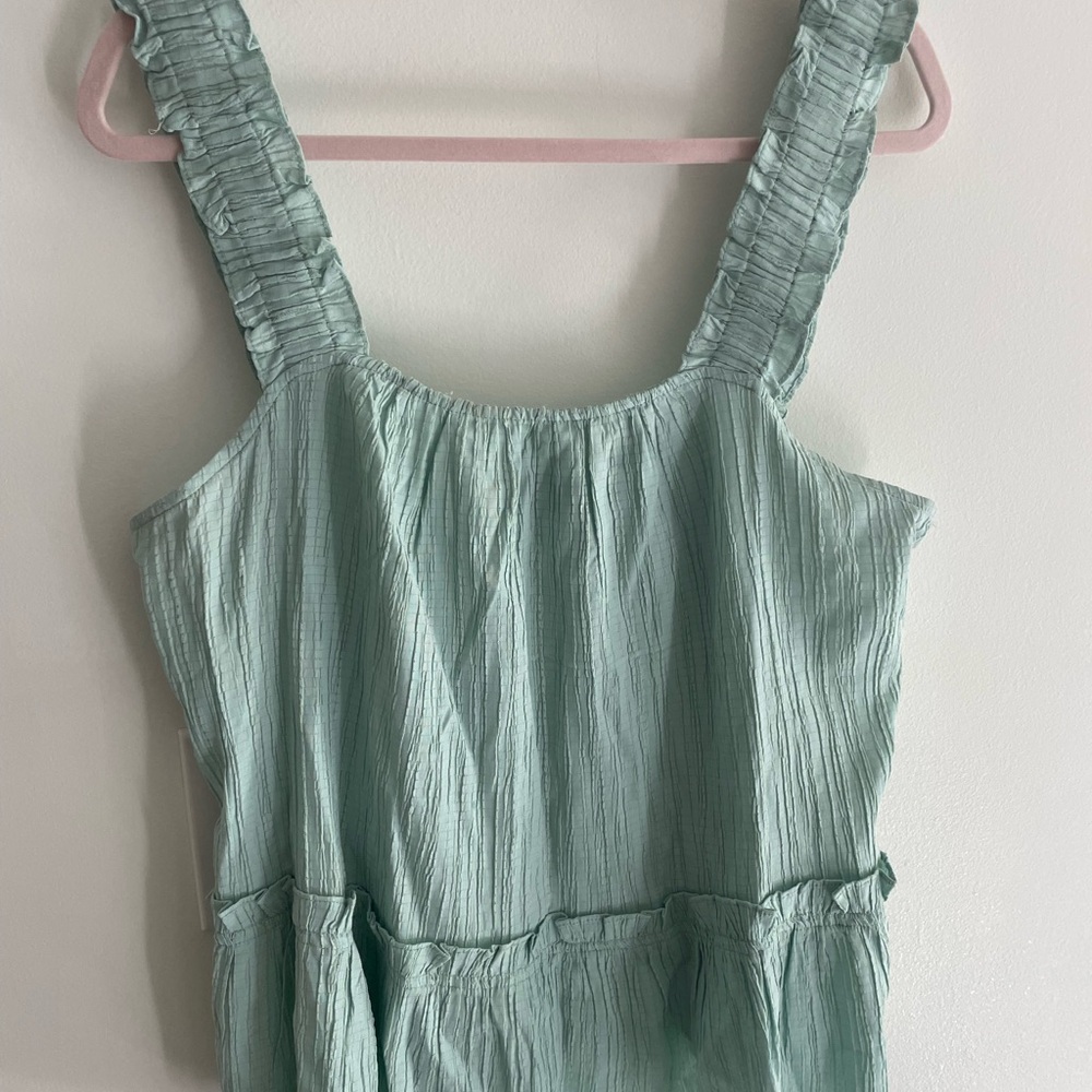 Anthropologie Current Air Mint Green Crinkle Tank Top